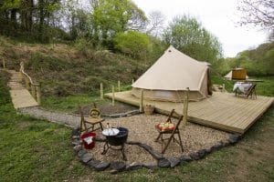 Outdoor cooking area with bbq