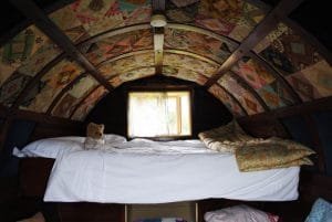 The interior of the gypsy caravan